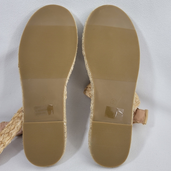 Lulus UTELLA Natural Espadrille Ankle Strap Flat Sandal Sz 9 - Picture 4 of 15